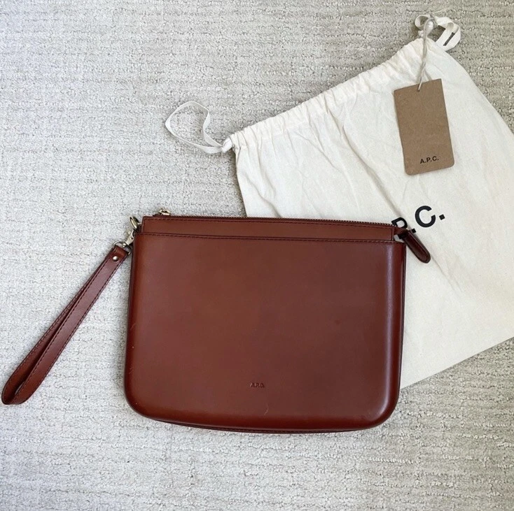 NWT: A.P.C. Cowhide leather Mathilda Pochette (Cognac) - Image 1 of 4