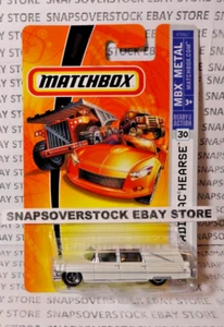 2007 MATCHBOX WHITE 1963 CADILLAC HEARSE, MBX #30, 1ST RELEASE NEW MBX MODEL - Picture 1 of 11