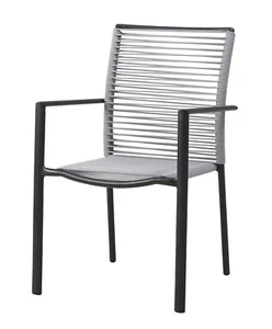 Dining-Sessel Stapelstuhl VINCENZA Armlehnstuhl Gartenstuhl Anthrazit/Grau - Bild 1 von 4