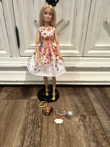 Barbie Collector Black Label Articulated The Look Park Pretty Floral Dress Dog - Picture 1 of 1