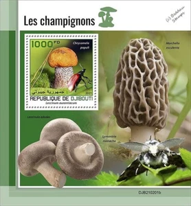 MUSHROOMS & FUNGI (Insects) MNH 1v-Stamp Sheet #35 (2021 Djibouti) - Picture 1 of 1