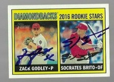 2016 Topps Heritage SOCRATES BRITO ZACK GODLEY Signed Card autograph RC DBACKS