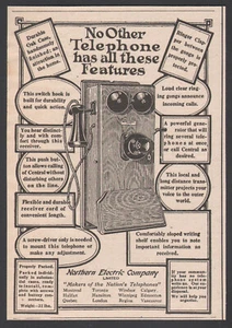 1923 Canadian Northern Electric Co. print ad Telephone all these features - Picture 1 of 1
