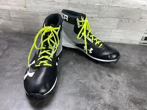 Under Armour Football Cleats Men 11M Hammer RM Mid Shoes Black White 1289761-011 - Picture 1 of 17