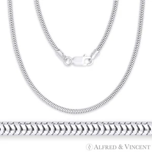 Collar de cadena flexible italiano de plata esterlina .925 mm con eslabón de serpiente texturizado .925 Italia - Imagen 1 de 2