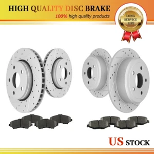 Front and Rear Drilled Rotors + Ceramic Brake Pads for 2007- 2017 Jeep Wrangler - Picture 1 of 6