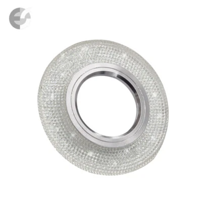 Einbaurahmen 90 mm Glas klar + Kristall rund MR16 GU10 für Deckeneinbau - Bild 1 von 2