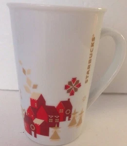Starbucks Village Snowflakes Houses Christmas Holiday Coffee Mug 12 Oz. EUC - Picture 1 of 5