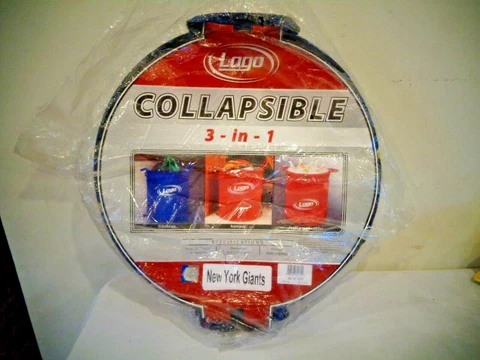 NFL LOGO COLLAPSABLE 3 IN 1 COOLER HAMPER TRASHCAN POPUP NEW YORK GIANTS NOS Cover