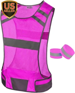 Reflective Running Vest for Women & Men,High Visibility Reflector Vest with 2... - Picture 1 of 1