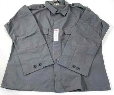 TRUSPEC MEDIUM POLY COTTON LONG SLEEVE TACTICAL SHIRT 1376 CHARCOAL GRAY MED REG - Image 1 of 2
