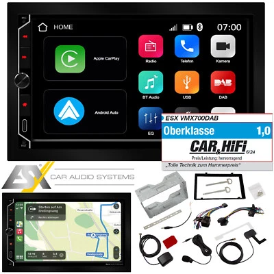 ESX VMX-700DAB 7" android auto apple carplay wireless DAB+ Autoradio 2-DIN GPS - Bild 1 von 4