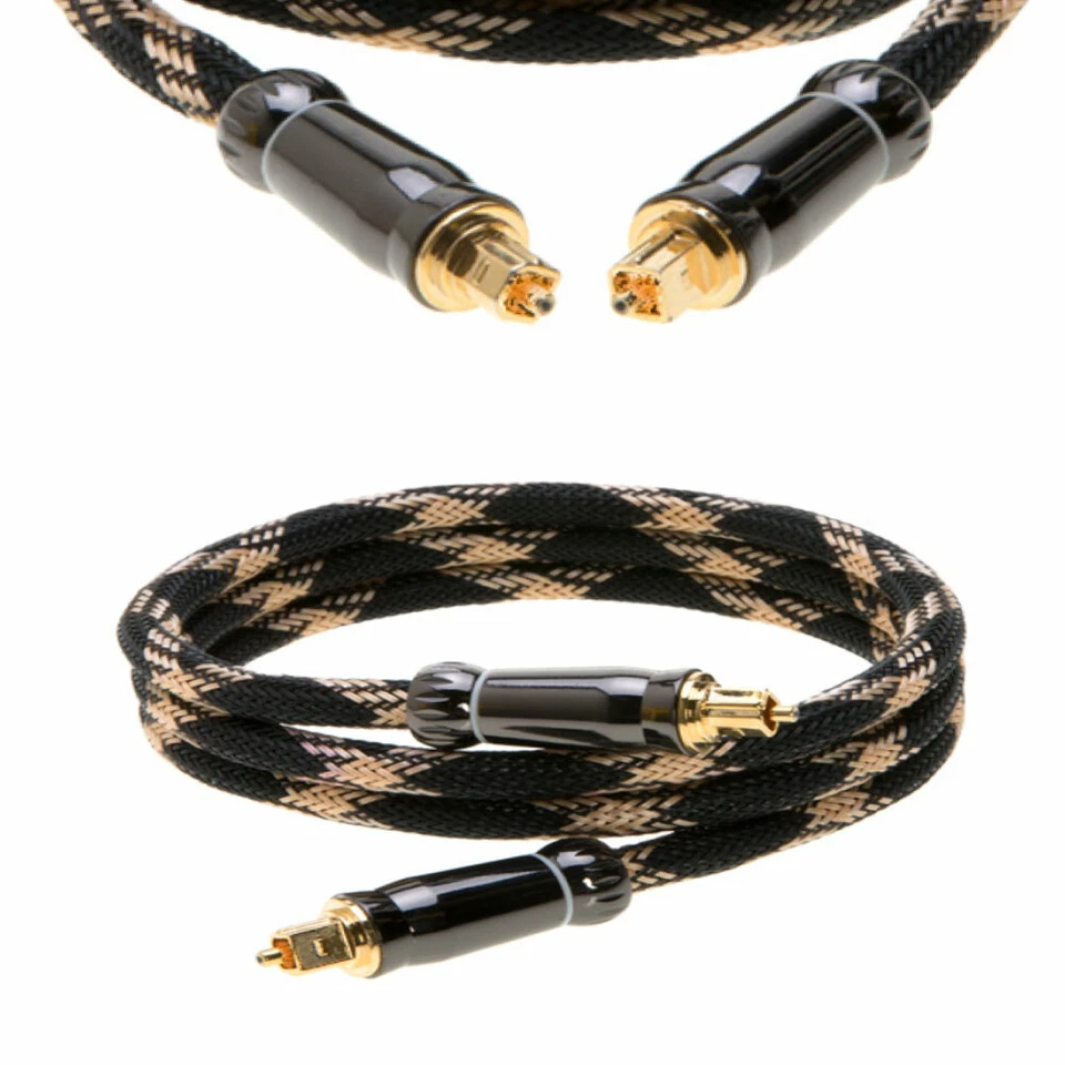 2 x 1.5FT Premium Toslink Optical Audio Cable Digital Fiber Optic Cord Sound Bar - Image 1 of 3