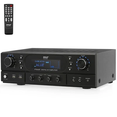 Pyle Home Theater Wireless BT Streaming Receiver Amplifier 2x90Watts Home Audio - Image 1 of 4