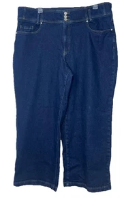 Lane Bryant Damen Plus 24 Jeans Ultra High Rise Wide Leg Signature Fit Dark Wash - Bild 1 von 9