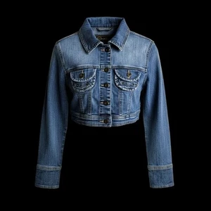 Y2K Vintage G STAR Giacca Jeans Denim Cropped Donna Taglia S Blu Boho Retrò - Foto 1 di 15