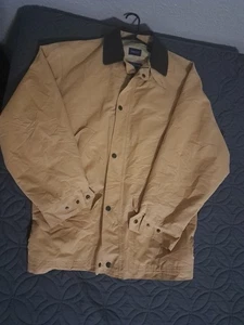 Gant "The Slugger" Jacket Men's Size L Khaki Cotton Leather Collar Vintage - Picture 1 of 10