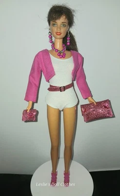 7 Pc Pink Bolero & Accessories Fits 11.5" Barbie & Same Size Dolls - Image 1 of 4
