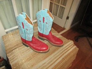 Lucchese 2000 Quill Ostrich Cowgirl Western Boots Womens Size 9 B Raspberry - Picture 1 of 11