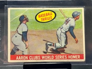 Hank Aaron World Series Card 1959 Topps Baseball Thrills #467 (Crease in corner) - Picture 1 of 2