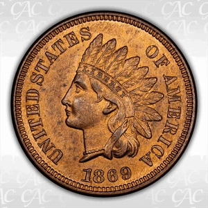 1869 1c CACG MS 63 RB - Imagen 1 de 3
