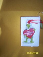 Grinch With Heart Dated 2019 Ornament Dept 56 Merry Grinchmas NIB
