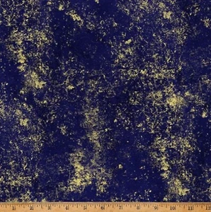 Brilliance: Deep Blue with Gold- By Hoffman Sold by the Yard - Picture 1 of 1