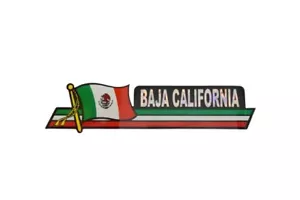 Pegatina parachoques Baja California / Pegatina para bandera / ""3 x 11 3/4" Pegatina para parachoques - Imagen 1 de 1