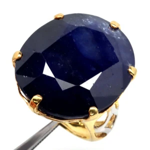 Anillo De Joyería De Zafiro Azul De Plata Esterlina 925 25 X 29 MM Talla 6.75 - Imagen 1 de 4