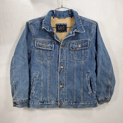 Chaqueta vaquera Lee vintage juvenil XL extraíble cuello sherpa abrigo de camionero azul Foto 1 de 4
