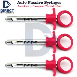 3Pcs Dental Anesthetic Syringe 1.8ml Auto Passive Self Aspirating AMR+EUR Thread - Picture 1 of 5