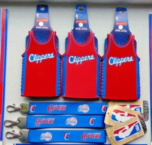 VINTAGE LA Clippers Key Chains, Bottle Koozies 6 Pc Lot NEW with TAGS - Picture 1 of 2
