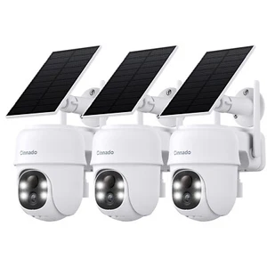 Wireless 2K 3MP WIFI Solar Powered Security Cameras Outdoor Dome AI Detection - Picture 1 of 18