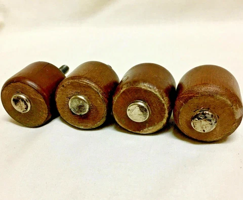 4 Vintage Hardwood Furniture Legs Feet 1.5" Couch Sofa Loveseat Salvage 1970s Cover