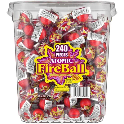 Atomic Fireball, Candy, Cinnamon Flavor, Individually Wrapped, 7.5 G (240 Ct) - Image 1 of 4