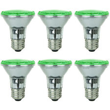 Sunlite 6Pk Green LED PAR20 Reflector Light Bulb, 3W, Medium Base, Dimmable