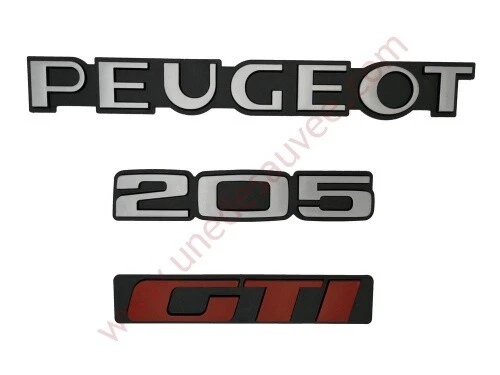 LOGO PEUGEOT 205 GTI MONOGRAMME ROUGE ET GRIS KIT DE 3 - Photo 1/1