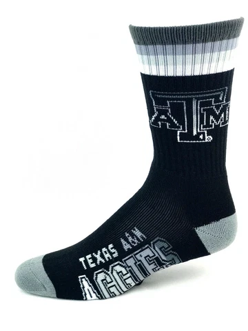 Texas A&M Aggies Black & Gray Platinum Deuce Men's Crew Socks Cover