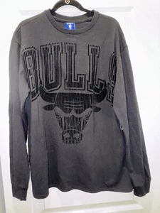 New With Tags Chicago Bulls Rare 2XL UNK X NBA Black Long Sleeve Shirt Velour - Picture 1 of 4