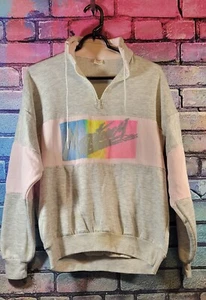 Vintage Monterey California CA Sweatshirt Hoodie Size Large 80s Pastel Colors - Picture 1 of 6