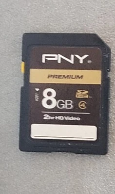 PNY Optima 8GB SDHC Class 4 Flash Memory Card USED - Image 1 of 2