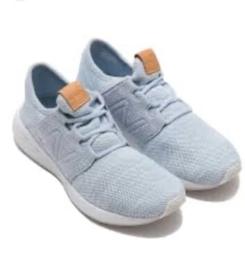 Tênis de corrida feminino New Balance Fresh Foam Cruz v2 malha azul gelo tamanho 11 - Imagem 1 de 4