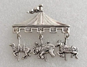Rare Retired James Avery Circus Tent Brooch Pin Carousel Elephant Camel Horse  - Picture 1 of 5