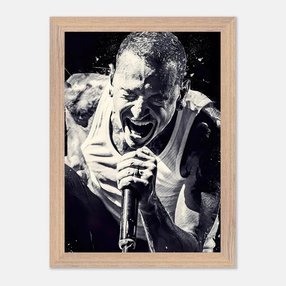 Music Tribute Poster, Chester Bennington Linkin Park Artwork,Rock Fan Wall Decor - Image 1 of 4