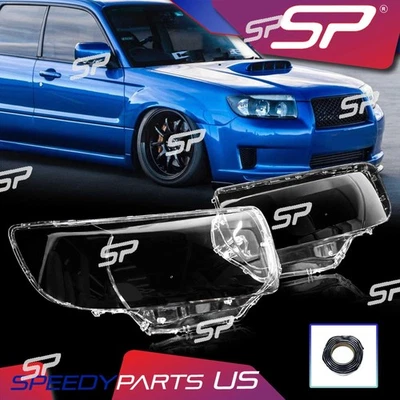 For Subaru Forester 2006-2008 Pair Headlight Headlamp Lens Cover Lampshade Shell Foto 1 de 4