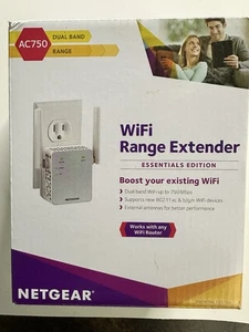 NETGEAR AC750 WiFi Range Extender Essentials Edition EX3700-100NAS New In Box - Picture 1 of 7