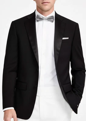 Chaqueta de Esmoquin CALVIN KLEIN Talla 48R Negra Calce Ajustado Mezcla de Lana Nueva con Etiquetas DEFECTUOSA Foto 1 de 4