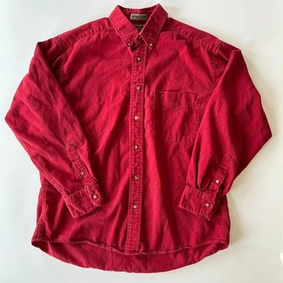 Camisa De Colección Madison Trader Para Hombres Roja Abotonada Algodón Usada en Excelente Condición Talla Grande L Foto 1 de 3
