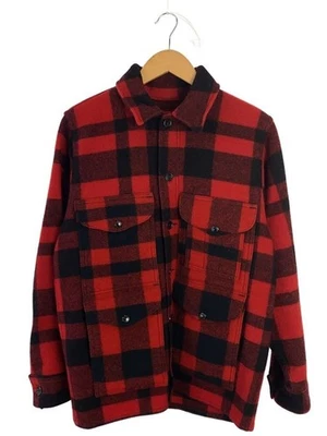 FILSON Wool Jacket Red Check Size 36 Men's Size 110 Used Warm - Image 1 of 4
