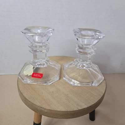 Mikasa Bradbury Crystal Candle Holders Pair Elegant Candlestick Set - Image 1 of 4